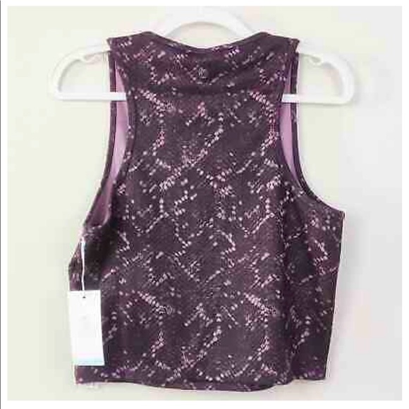 Balance Collection Mia Large Wild Plum Snake Print Active Tank Top Crop - Picture 2 of 7